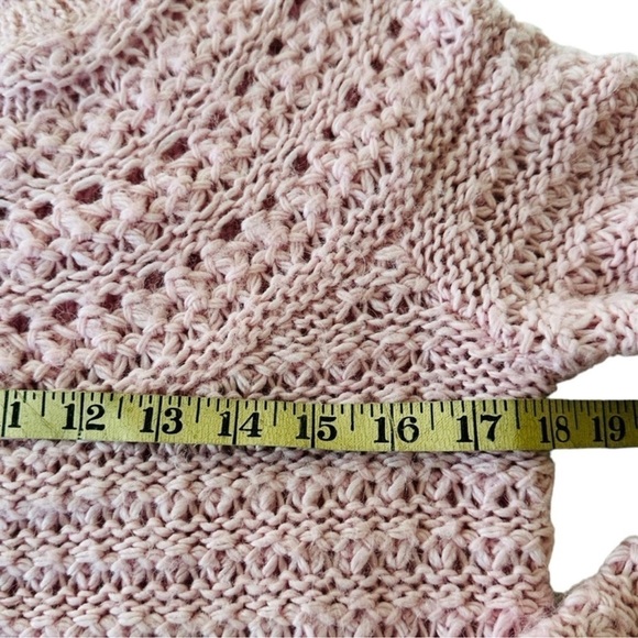 RALPH LAUREN ALPACA WOOL BLEND OPEN KNIT SOFT PINK SWEATER SIZE MEDIUM - Picture 11 of 15